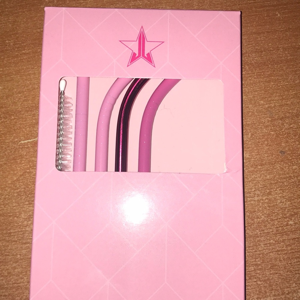Jeffree Star Metallic Straw Set Pink